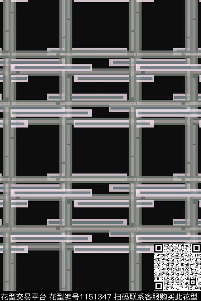 格子图案线条放大格纹传统印花华亿平台下载（图片编号: 1151347） - 瓦栏（Walan）