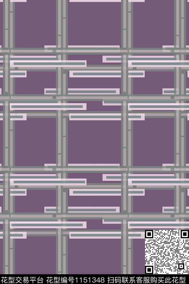 格子图案线条放大格纹传统印花华亿平台下载（图片编号: 1151348） - 瓦栏（Walan）