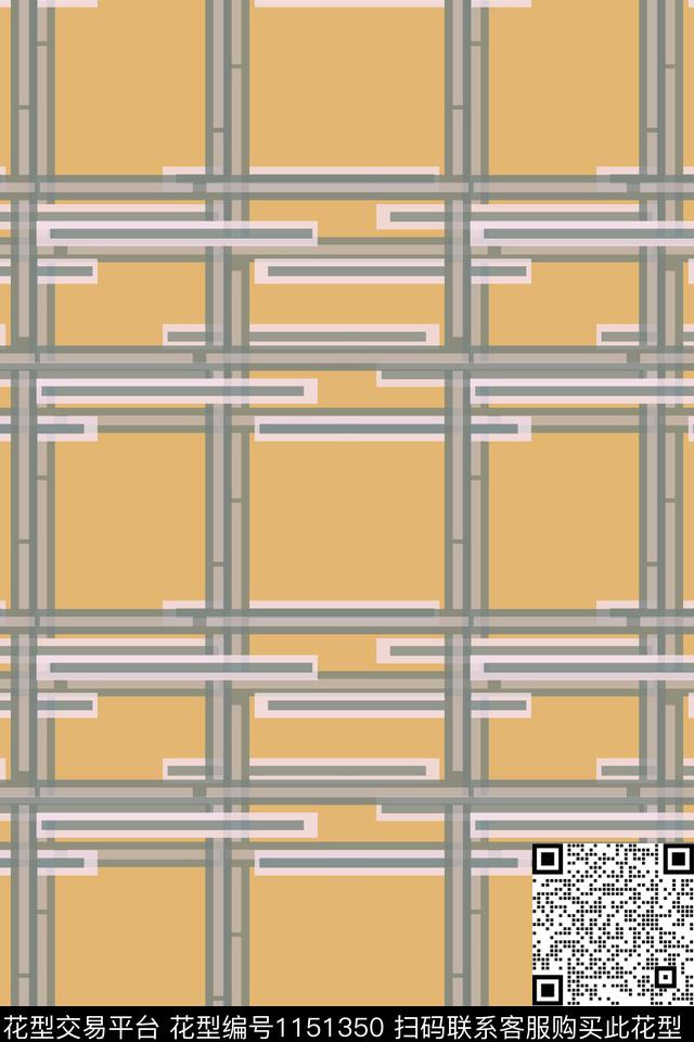 格子图案线条放大格纹传统印花华亿平台下载（图片编号: 1151350） - 瓦栏（Walan）