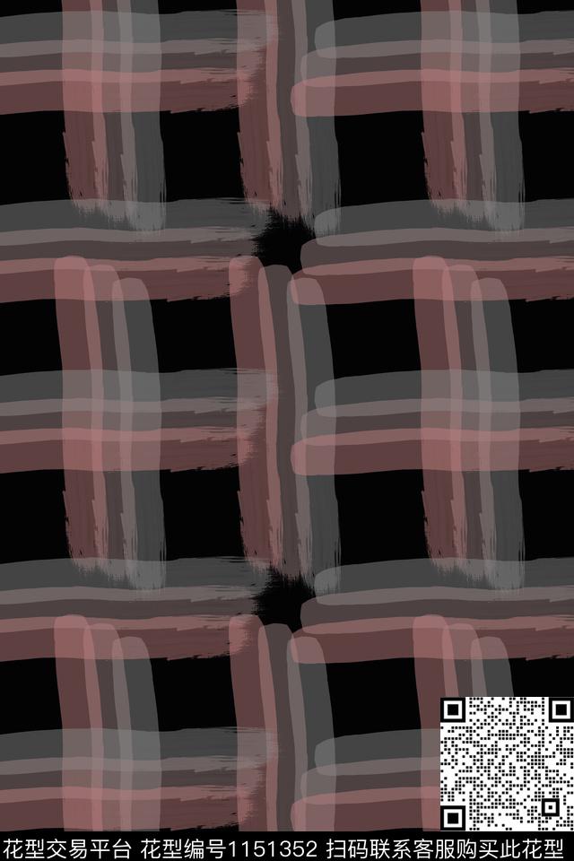 线条格子图案放大格纹数码印花华亿平台下载（图片编号: 1151352） - 瓦栏（Walan）