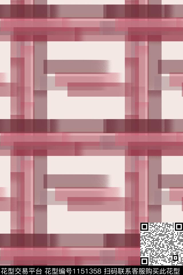 格子图案线条放大格纹数码印花华亿平台下载（图片编号: 1151358） - 瓦栏（Walan）