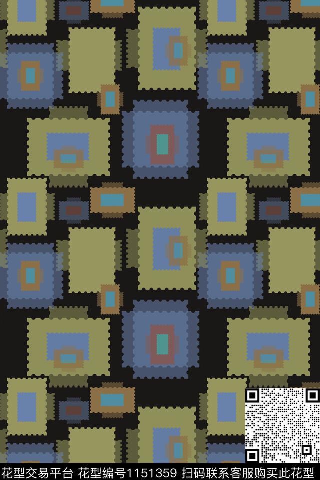 几何精致几何放大格纹传统印花华亿平台下载（图片编号: 1151359） - 瓦栏（Walan）