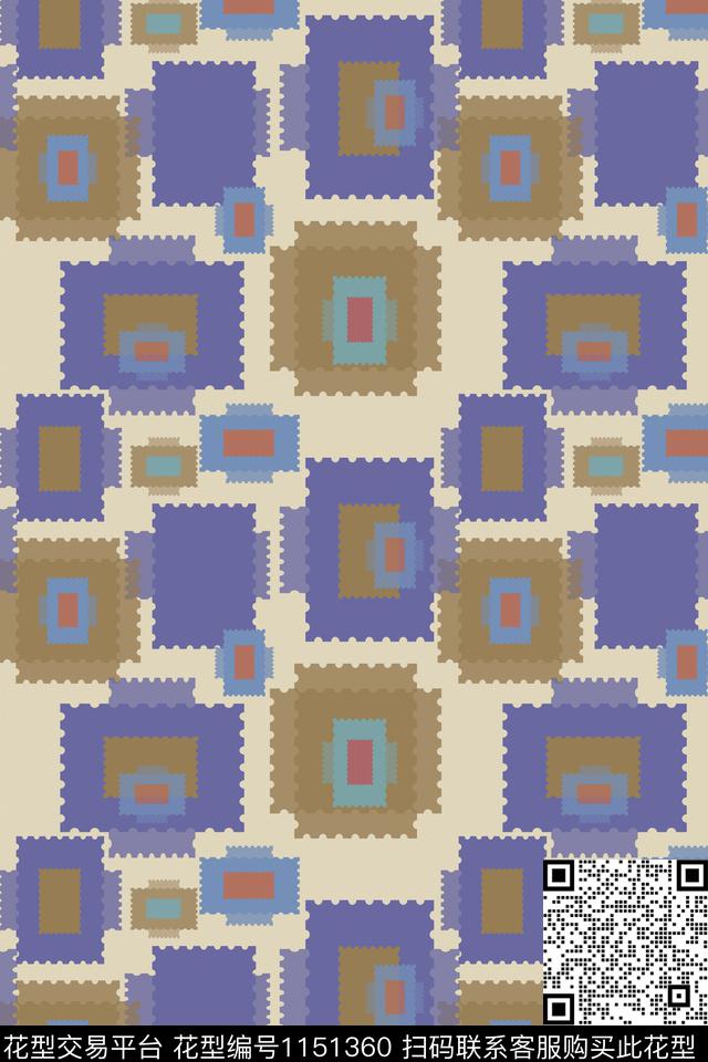 几何精致几何放大格纹传统印花华亿平台下载（图片编号: 1151360） - 瓦栏（Walan）