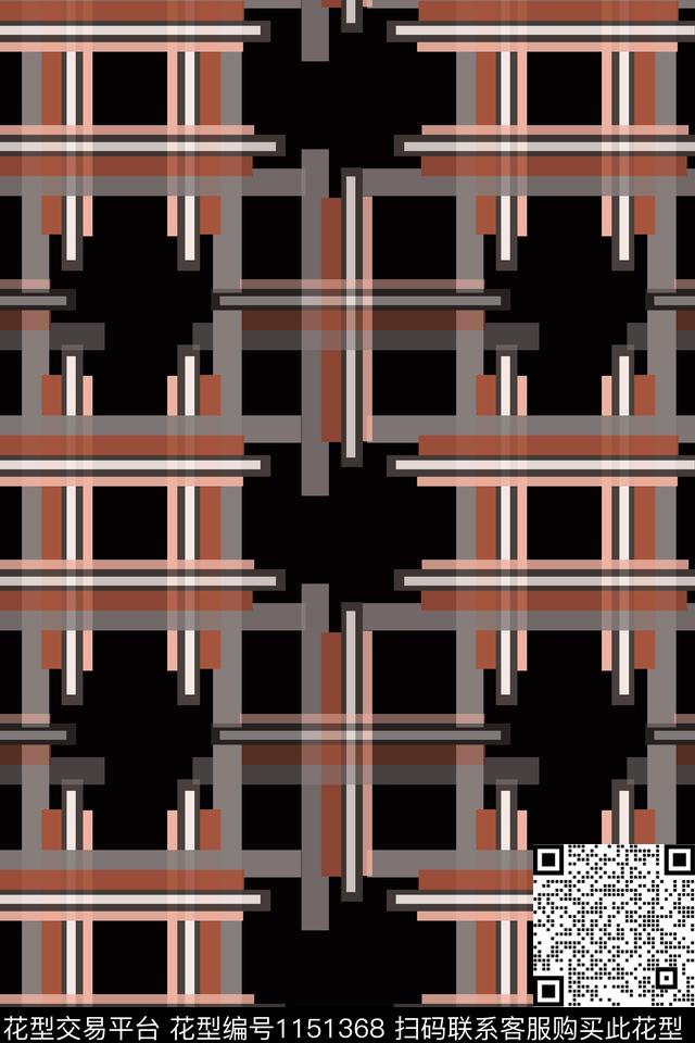 格子图案线条放大格纹传统印花华亿平台下载（图片编号: 1151368） - 瓦栏（Walan）