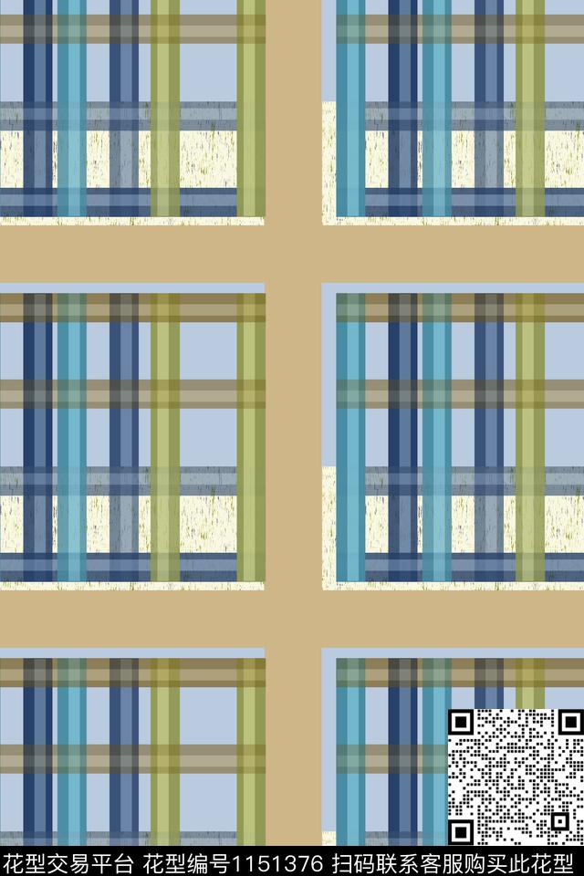 格子图案线条放大格纹传统印花华亿平台下载（图片编号: 1151376） - 瓦栏（Walan）