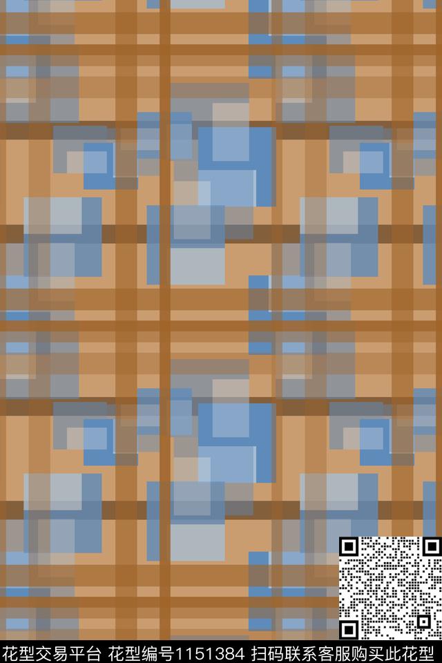 格子图案线条放大格纹数码印花华亿平台下载（图片编号: 1151384） - 瓦栏（Walan）