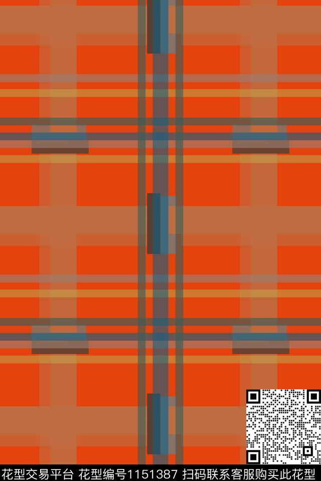 格子图案线条放大格纹传统印花华亿平台下载（图片编号: 1151387） - 瓦栏（Walan）