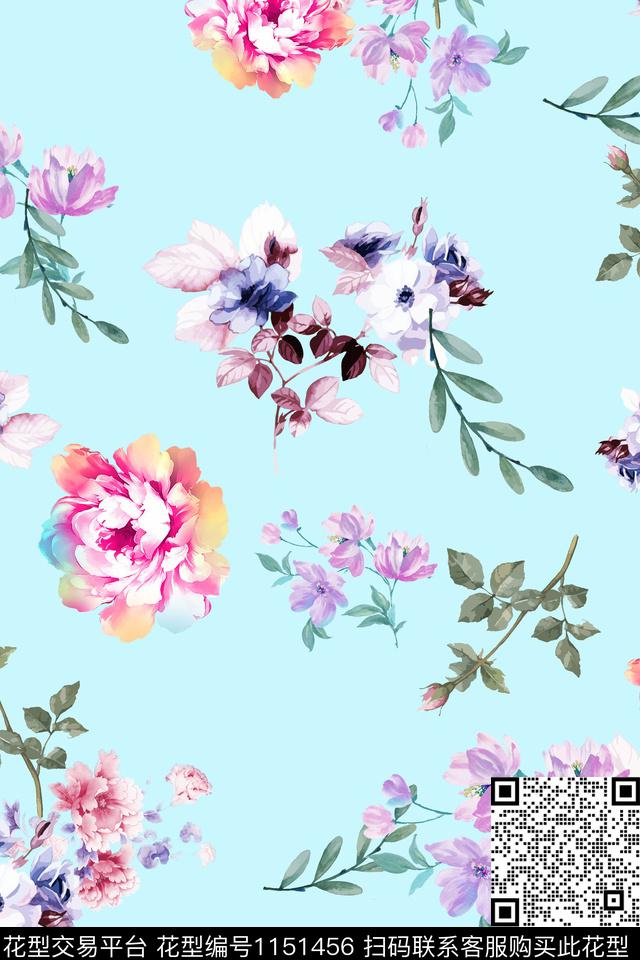 休闲小碎花数码华亿平台数码印花华亿平台下载（图片编号: 1151456） - 瓦栏（Walan）