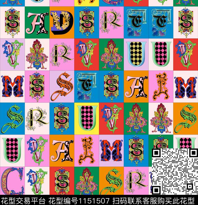 格子大牌风定位花数码印花华亿平台下载（图片编号: 1151507） - 瓦栏（Walan）