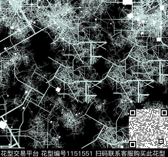 潮牌抽象大牌风数码印花华亿平台下载（图片编号: 1151551） - 瓦栏（Walan）