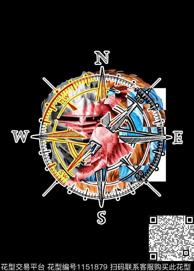 狮子创意战斗数码印花华亿平台下载（图片编号: 1151879） - 瓦栏（Walan）