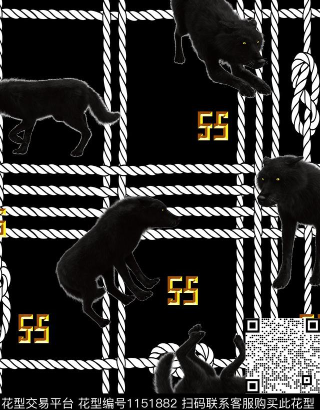 男装格子创意链条数码印花华亿平台下载（图片编号: 1151882） - 瓦栏（Walan）