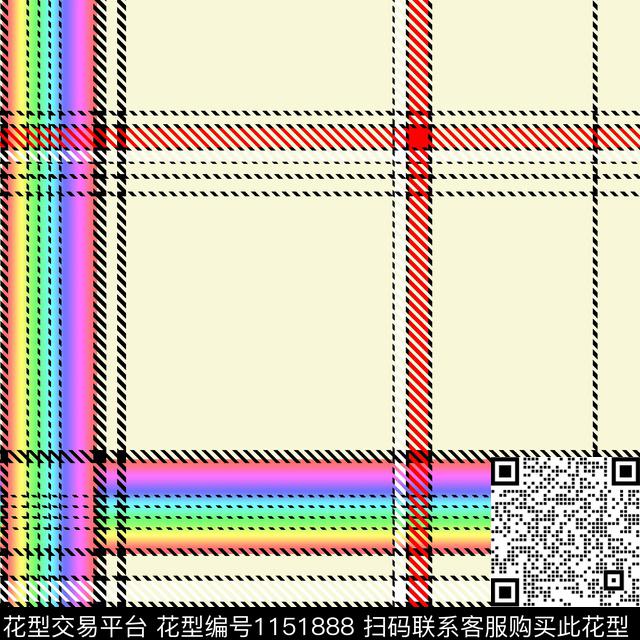 彩虹格子创意传统印花华亿平台下载（图片编号: 1151888） - 瓦栏（Walan）
