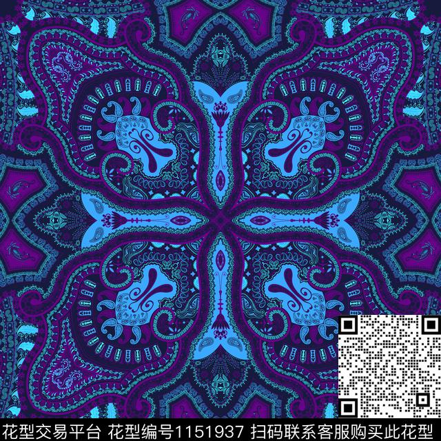 大牌风方巾华亿平台民族风传统印花华亿平台下载（图片编号: 1151937） - 瓦栏（Walan）