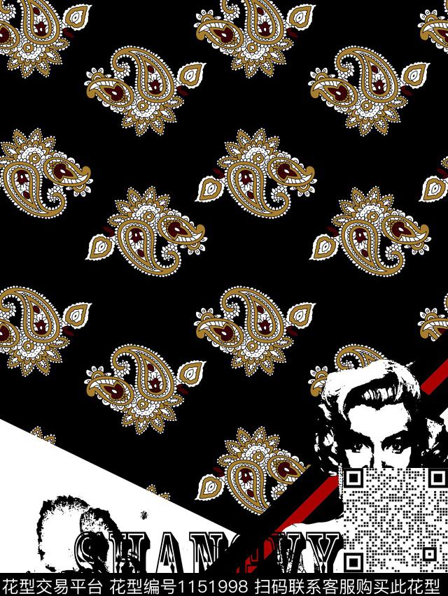 人物抽象大牌风传统印花华亿平台下载（图片编号: 1151998） - 瓦栏（Walan）