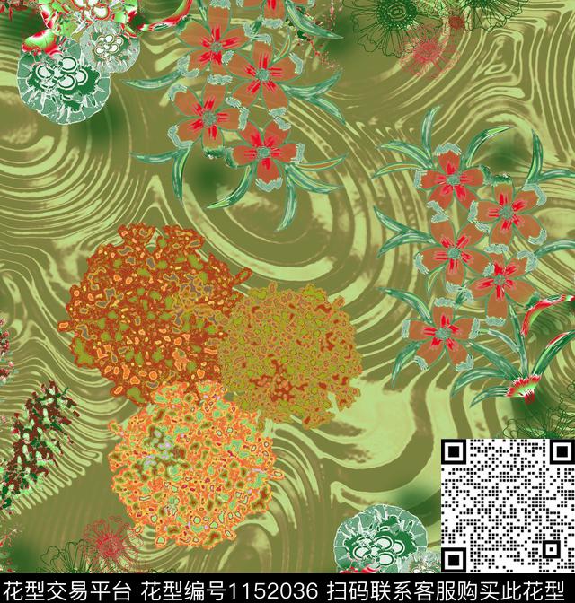 线条画抽象几何数码印花华亿平台下载（图片编号: 1152036） - 瓦栏（Walan）