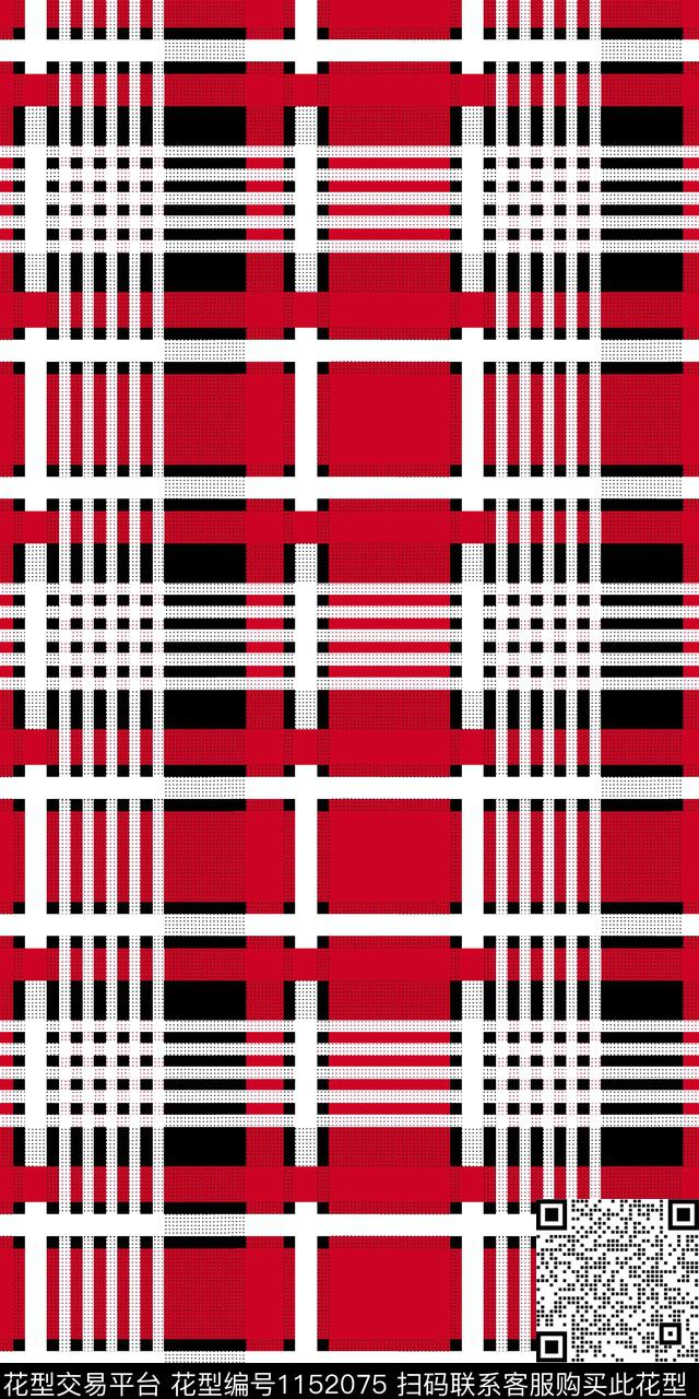 格子几何加大格纹传统印花华亿平台下载（图片编号: 1152075） - 瓦栏（Walan）