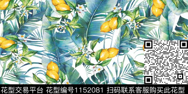 植物柠檬水果传统印花华亿平台下载（图片编号: 1152081） - 瓦栏（Walan）