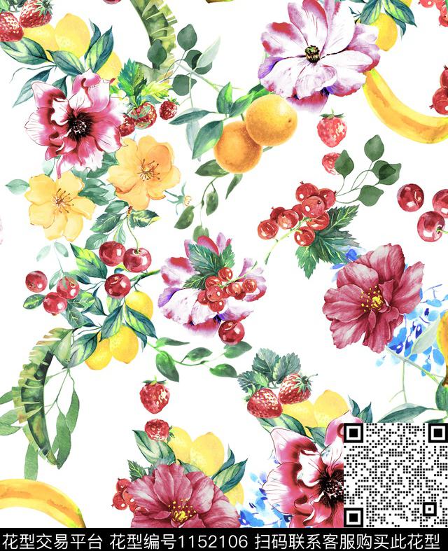 春夏华亿平台柠檬水果传统印花华亿平台下载（图片编号: 1152106） - 瓦栏（Walan）