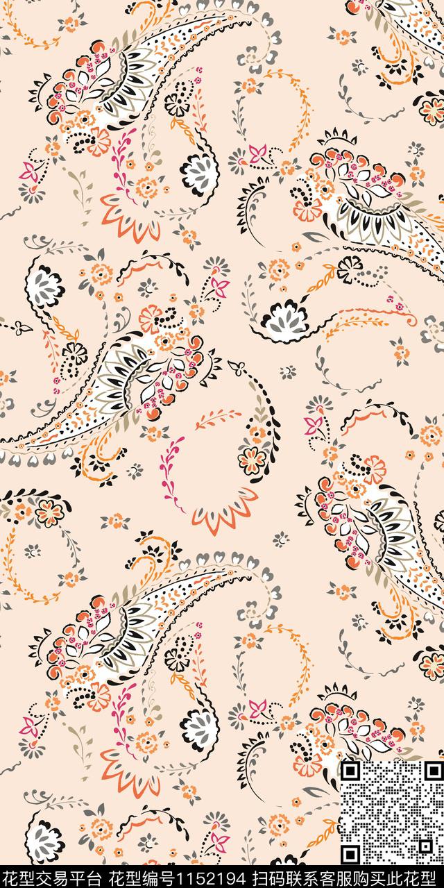 佩斯利大牌风数码华亿平台数码印花华亿平台下载（图片编号: 1152194） - 瓦栏（Walan）