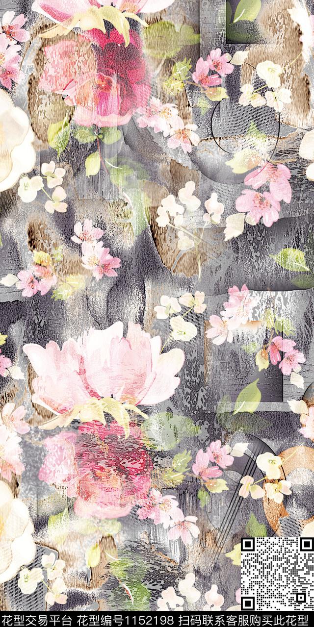 民族花卉大牌风数码华亿平台数码印花华亿平台下载（图片编号: 1152198） - 瓦栏（Walan）