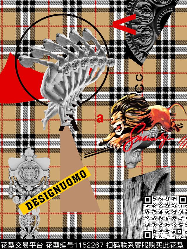 数码格子定位大牌欧美油画欧美格子数码印花华亿平台下载（图片编号: 1152267） - 瓦栏（Walan）