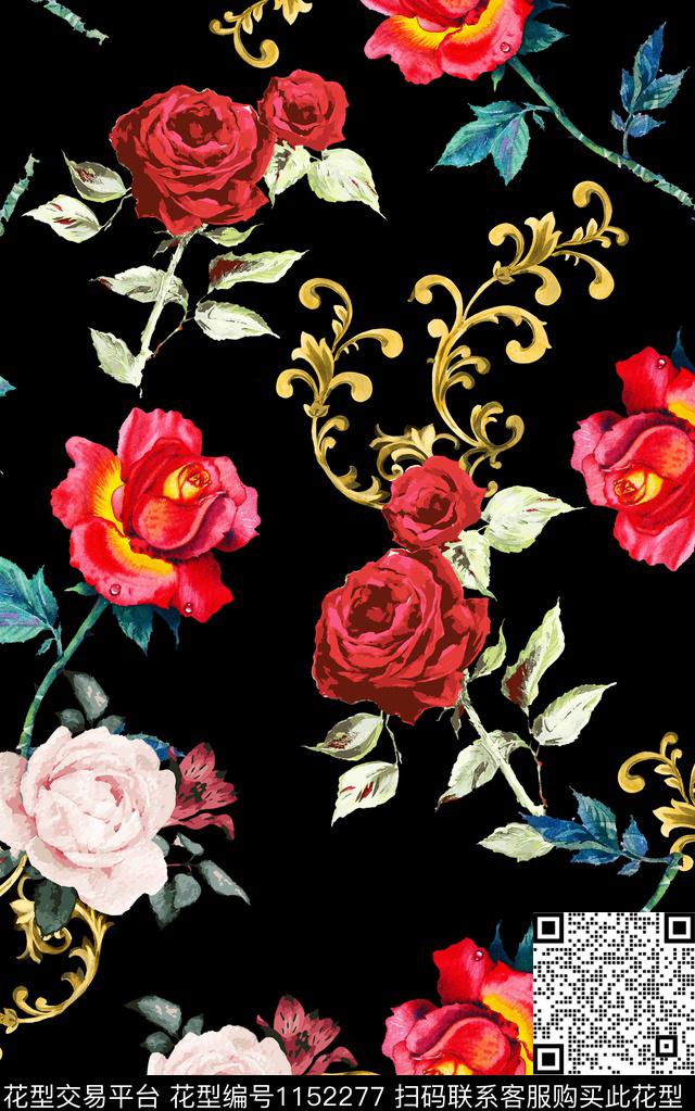 抽象绿植树叶大牌风传统印花华亿平台下载（图片编号: 1152277） - 瓦栏（Walan）