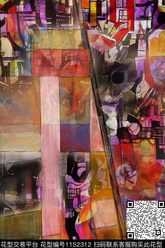 抽象数码华亿平台油画华亿平台数码印花华亿平台下载（图片编号: 1152312） - 瓦栏（Walan）