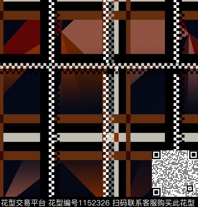 菱形格子放大格纹数码印花华亿平台下载（图片编号: 1152326） - 瓦栏（Walan）