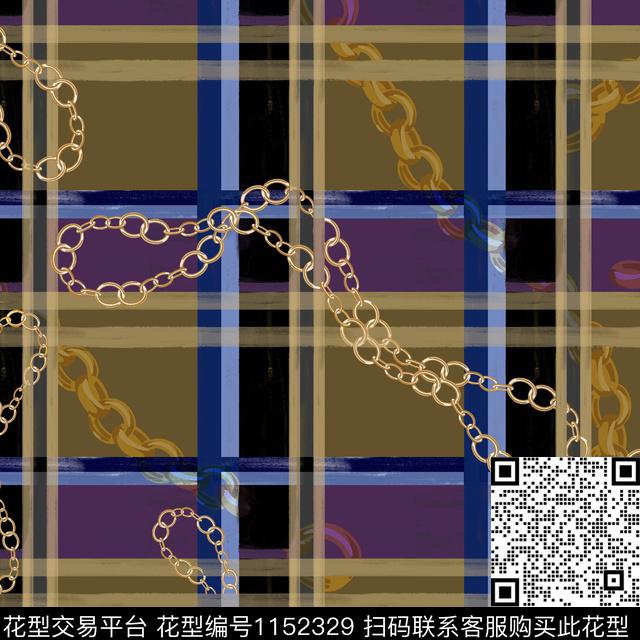 格子链条放大格纹数码印花华亿平台下载（图片编号: 1152329） - 瓦栏（Walan）
