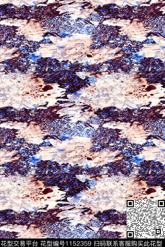 休闲大牌风几何数码印花华亿平台下载（图片编号: 1152359） - 瓦栏（Walan）