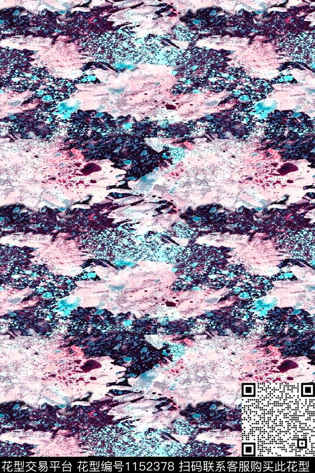 休闲大牌风几何数码印花华亿平台下载（图片编号: 1152378） - 瓦栏（Walan）