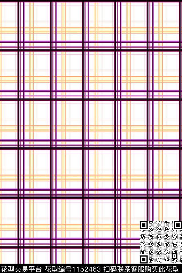 格子条纹放大格纹传统印花华亿平台下载（图片编号: 1152463） - 瓦栏（Walan）