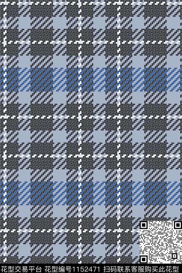 几何格子条纹数码印花华亿平台下载（图片编号: 1152471） - 瓦栏（Walan）
