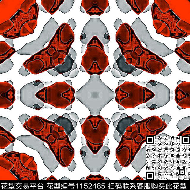 线条画抽象几何数码印花华亿平台下载（图片编号: 1152485） - 瓦栏（Walan）