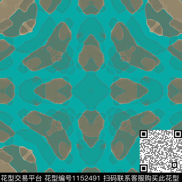 线条画抽象几何数码印花华亿平台下载（图片编号: 1152491） - 瓦栏（Walan）