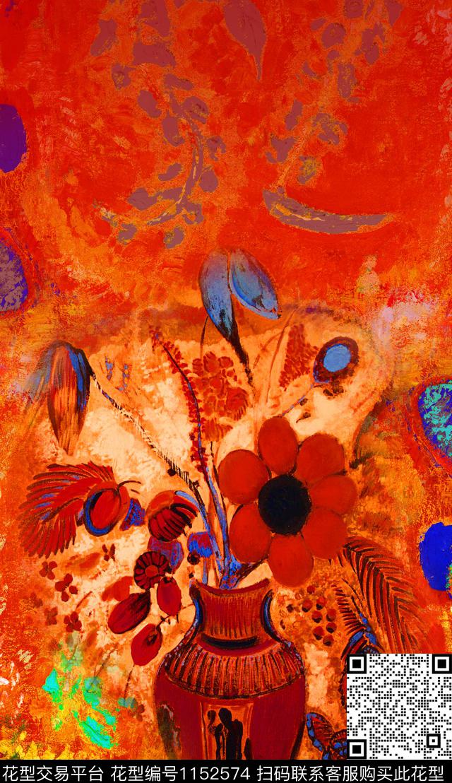 定位花肌理花卉数码印花华亿平台下载（图片编号: 1152574） - 瓦栏（Walan）