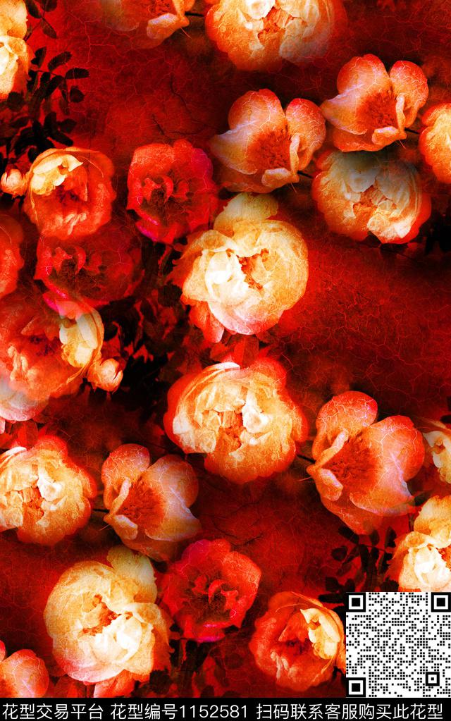 肌理花卉中老年数码印花华亿平台下载（图片编号: 1152581） - 瓦栏（Walan）
