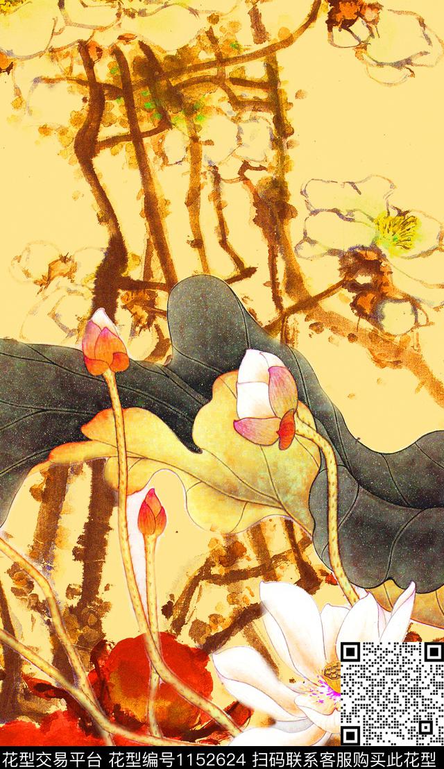 定位花肌理花卉数码印花华亿平台下载（图片编号: 1152624） - 瓦栏（Walan）