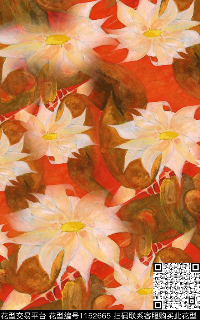 肌理抽象中老年数码印花华亿平台下载（图片编号: 1152665） - 瓦栏（Walan）