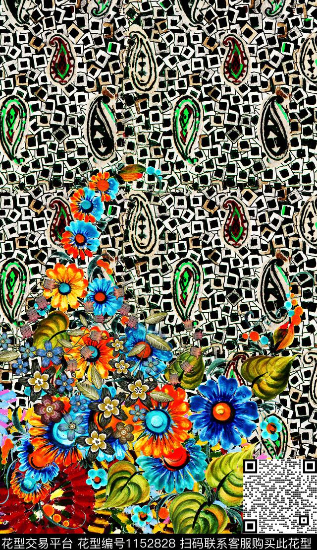 民族风复古杭州数码印花华亿平台下载（图片编号: 1152828） - 瓦栏（Walan）