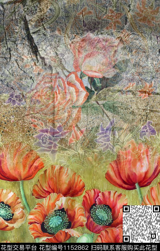 民族风复古杭州数码印花华亿平台下载（图片编号: 1152862） - 瓦栏（Walan）