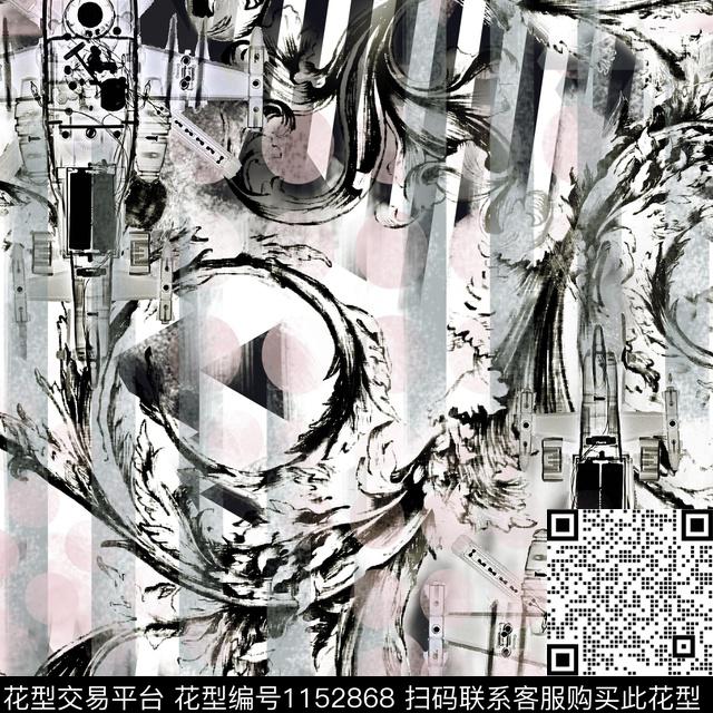 潮牌抽象大牌风数码印花华亿平台下载（图片编号: 1152868） - 瓦栏（Walan）