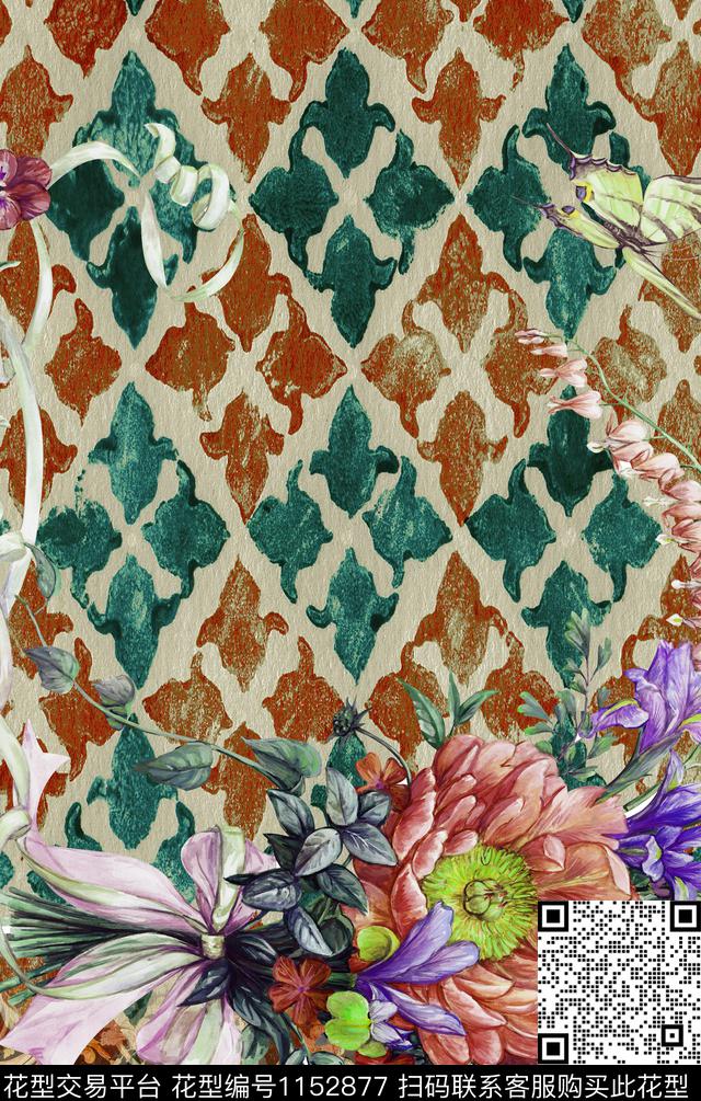 民族风复古杭州数码印花华亿平台下载（图片编号: 1152877） - 瓦栏（Walan）