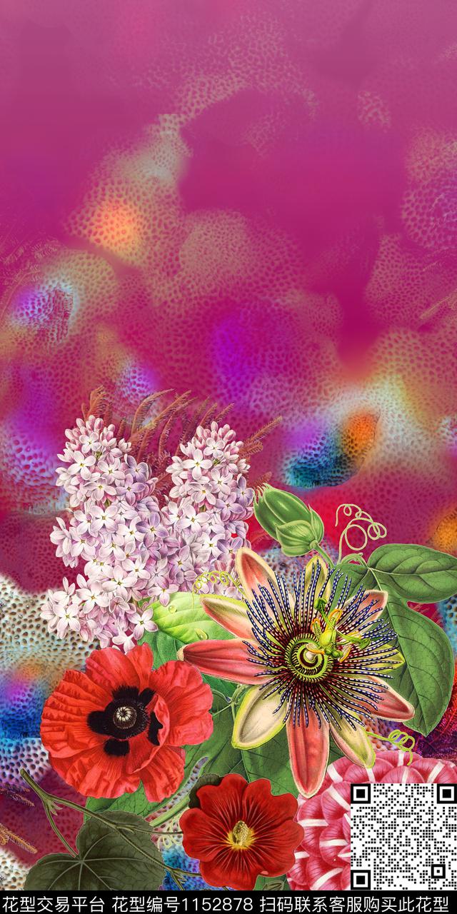 定位花中国风花卉传统印花华亿平台下载（图片编号: 1152878） - 瓦栏（Walan）