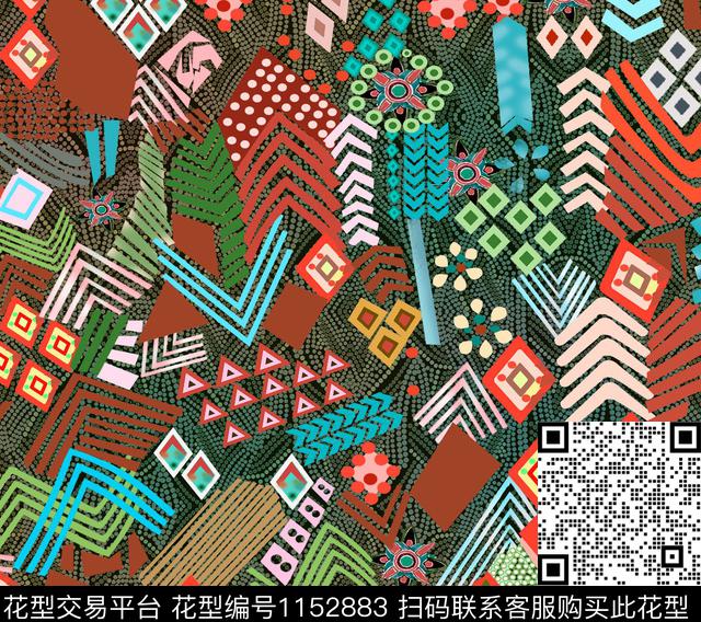 抽象大牌风几何传统印花华亿平台下载（图片编号: 1152883） - 瓦栏（Walan）