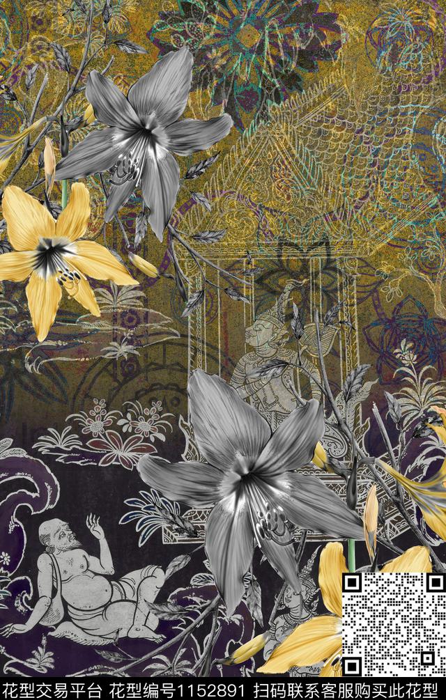 民族风复古杭州数码印花华亿平台下载（图片编号: 1152891） - 瓦栏（Walan）