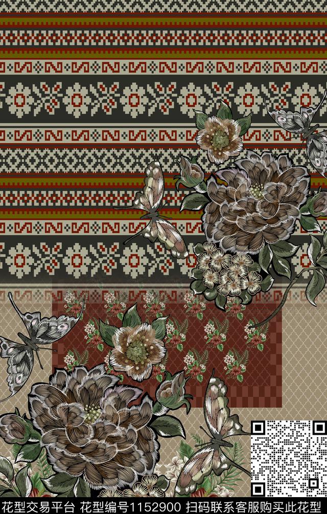 民族风复古杭州数码印花华亿平台下载（图片编号: 1152900） - 瓦栏（Walan）