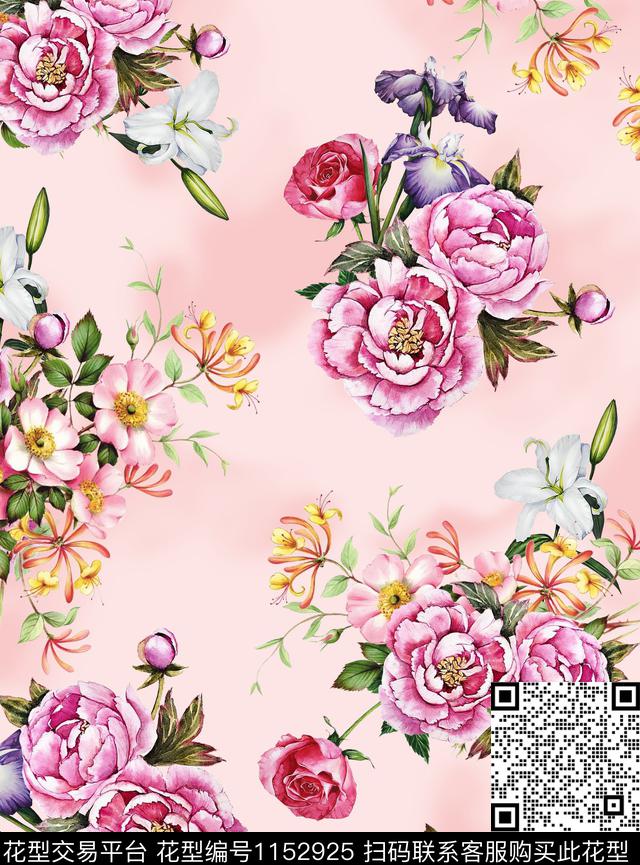 水彩花卉温室花卉花卉数码印花华亿平台下载（图片编号: 1152925） - 瓦栏（Walan）