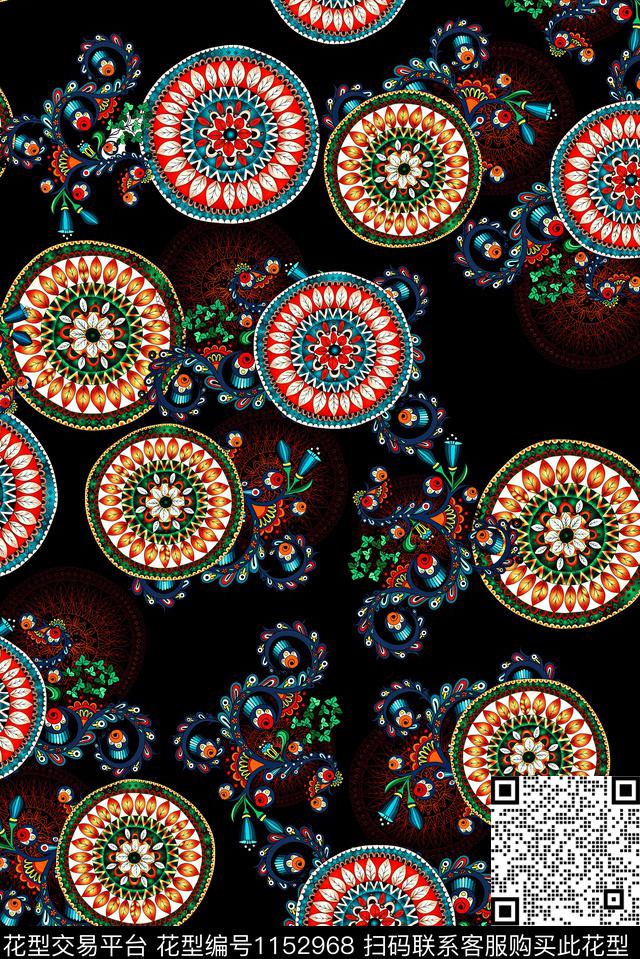 大牌风中国风几何数码印花华亿平台下载（图片编号: 1152968） - 瓦栏（Walan）